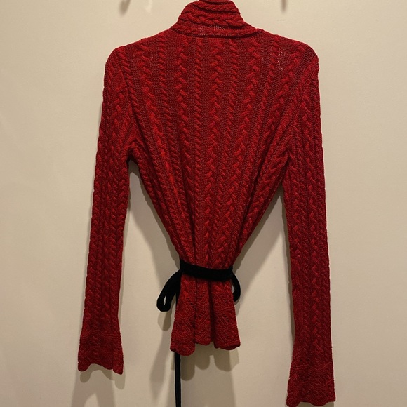 Ralph Lauren Shawl collar sweater with velvet belt - Picture 2 of 3